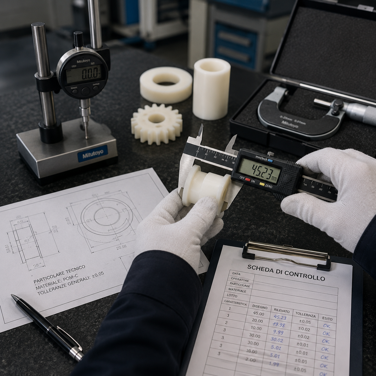 Controllo qualità componenti plastici